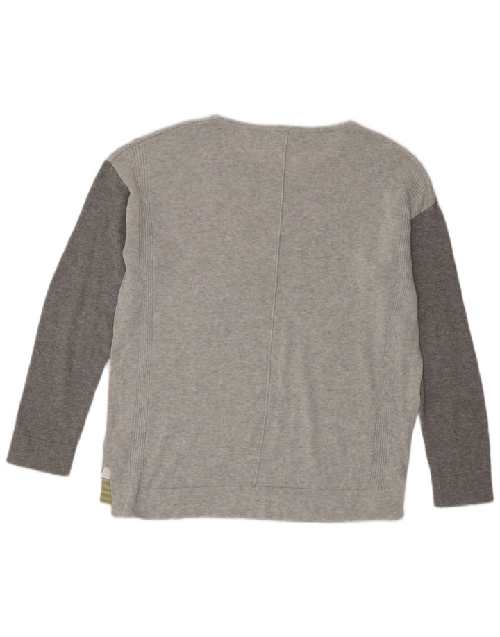 White Stuff Dame Oversized Top Langærmet UK 10 Small Grey Colourblock