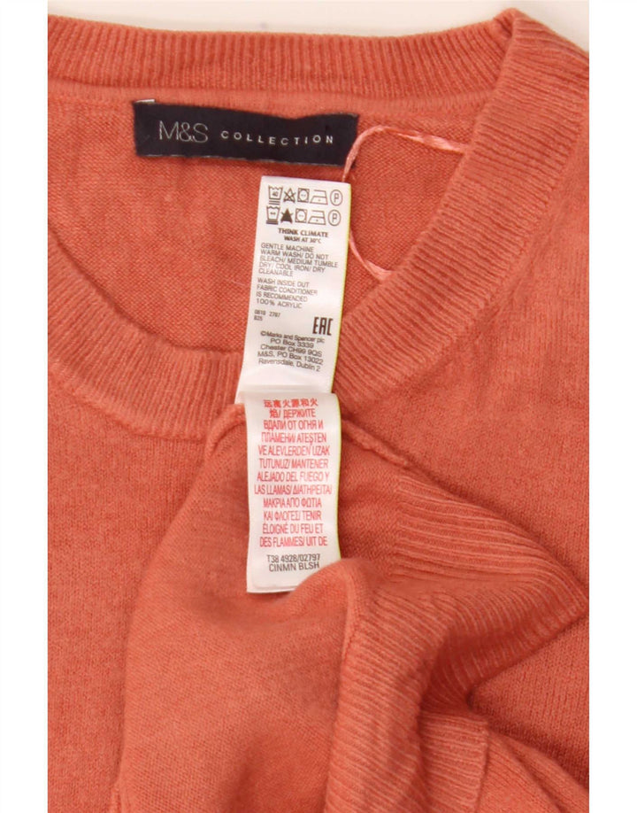 Marks & Spencer Dame Boat Neck Jumper Sweater UK 16 Large Orange