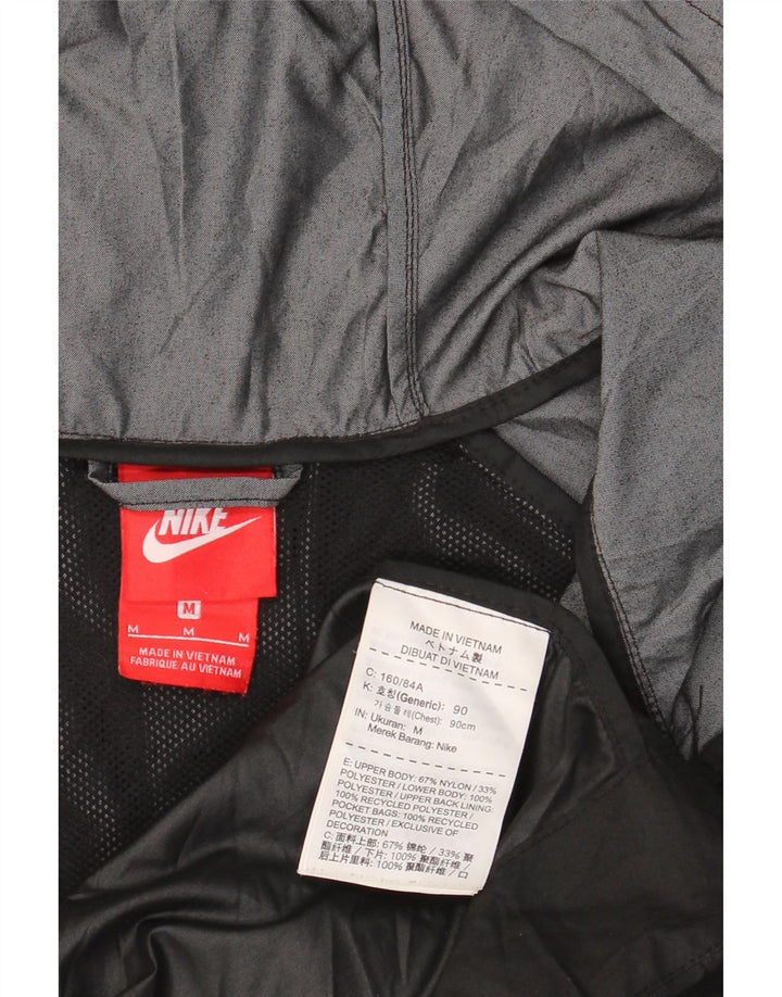Nike Regnjakke med hætte til mænd UK 38 Medium Grey Colourblock Nylon