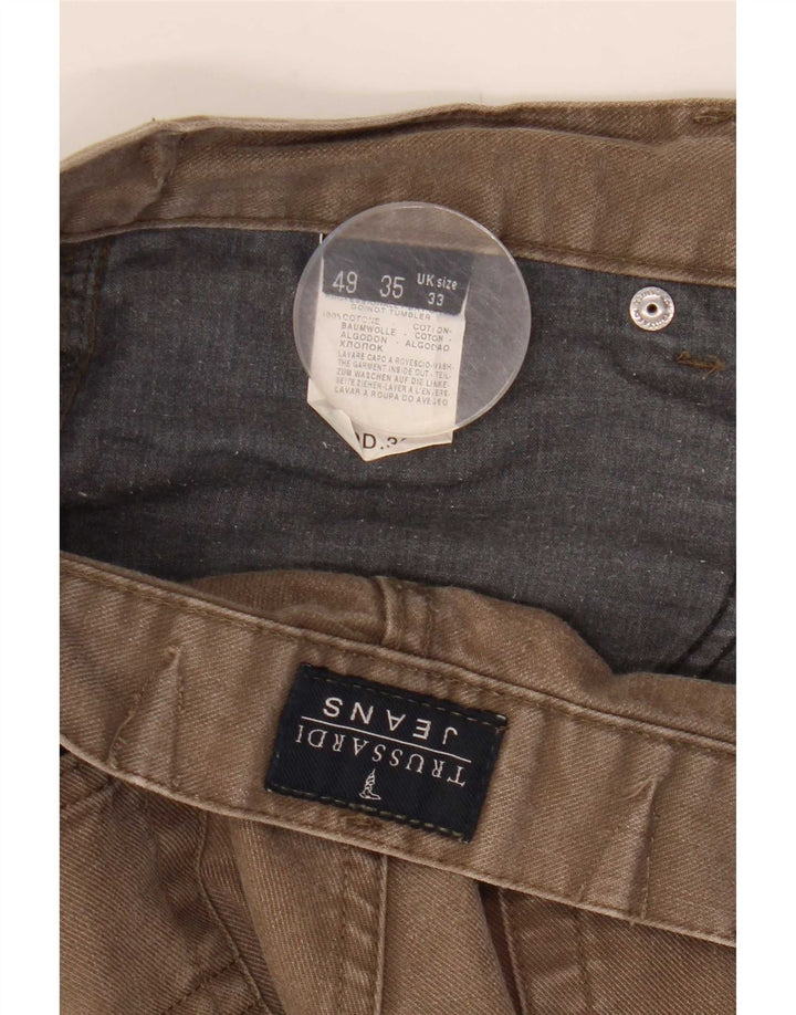 Trussardi Straight Jeans til mænd W33 L27 Beige Bomuld