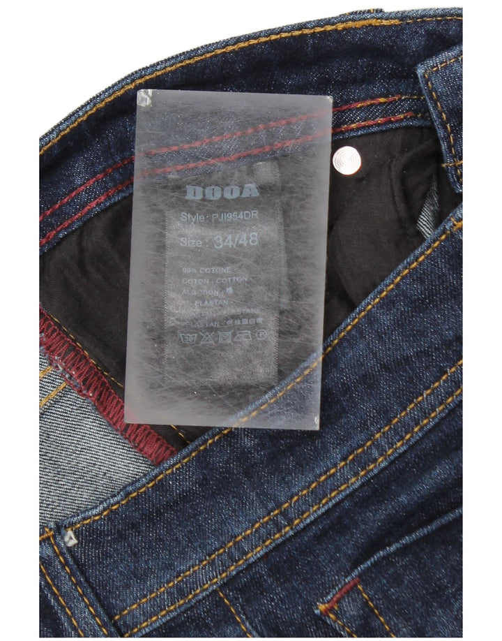Vintage Herre Slim Jeans IT 48 Medium W34 L30 Marineblå Bomuld