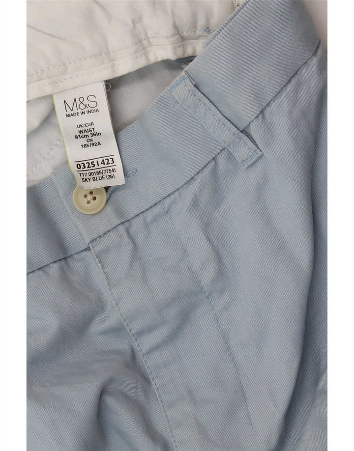 Marks & Spencer Herre Chino Shorts W36 Large Blue Cotton