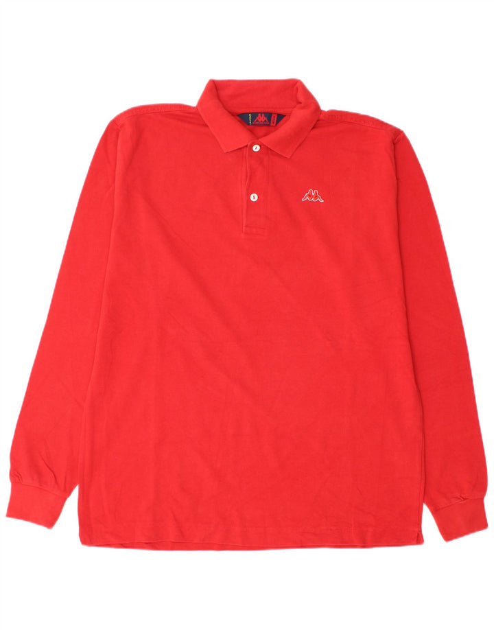 Kappa Langærmet Polo Shirt til mænd Medium Rød Bomuld