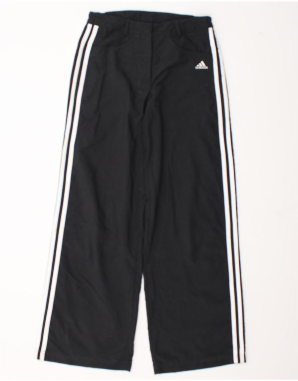 Adidas Herre Wide Leg Casual Trousers UK 8 Small W27 L30 Black Polyester