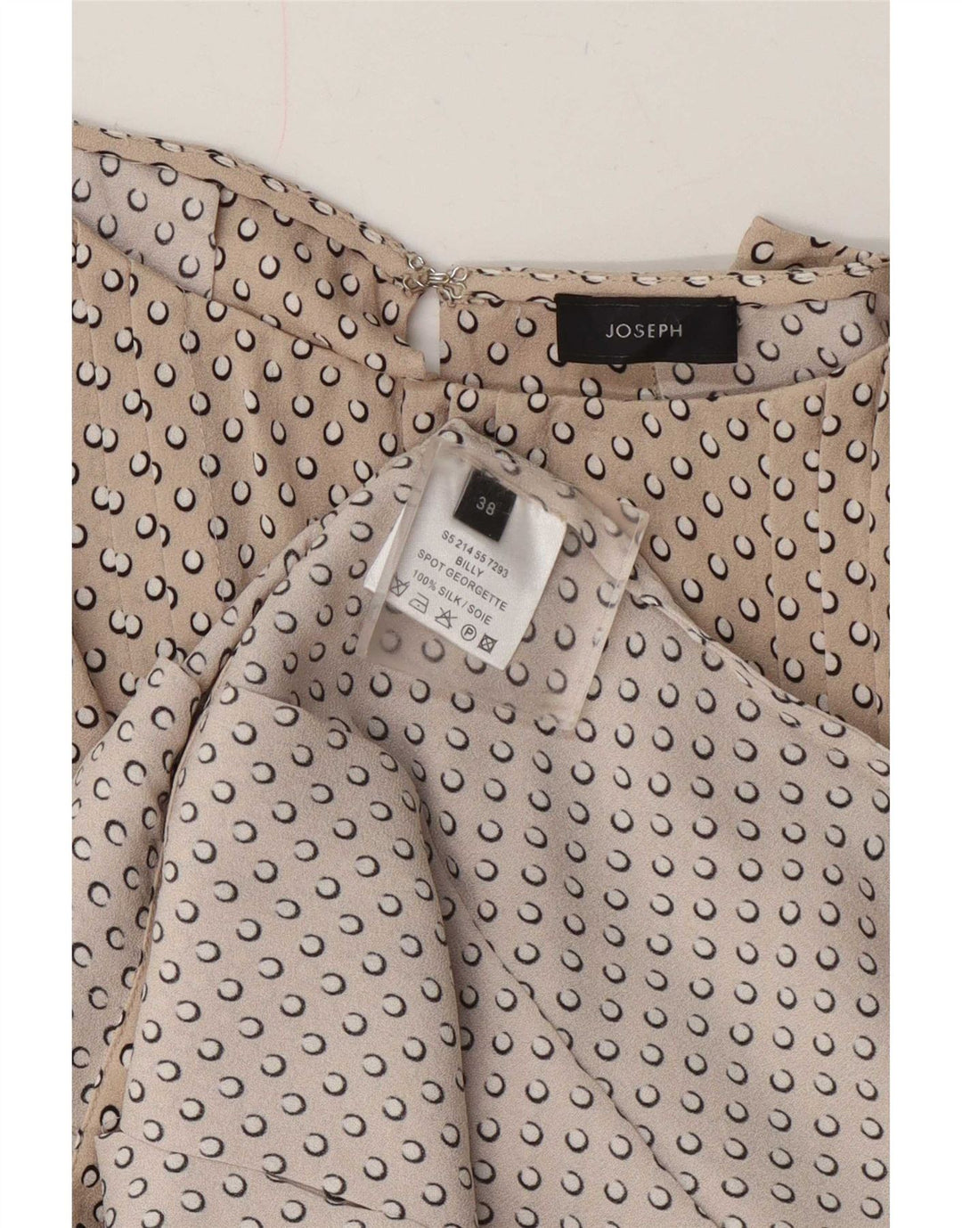 Joseph Dame A-Line Kjole EU 38 Medium Beige Plettet Silke