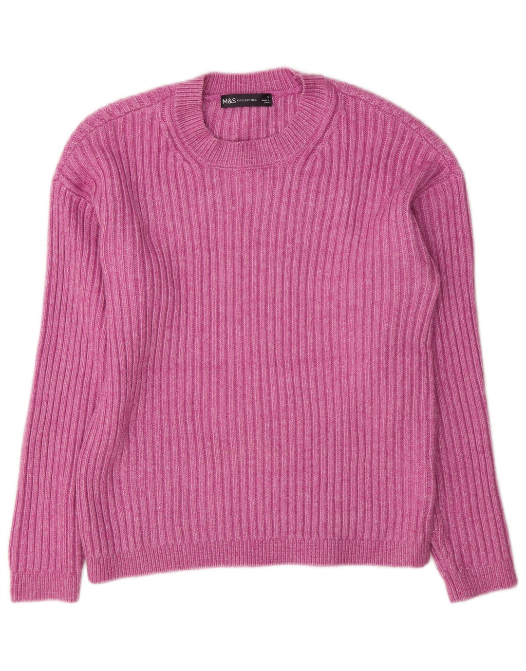 Marks & Spencer Dame sweater med rund hals DK 10 Lille Pink Polyester