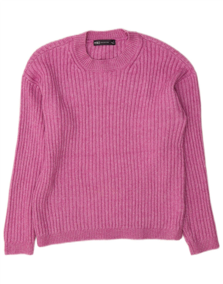 Marks & Spencer Dame sweater med rund hals DK 10 Lille Pink Polyester