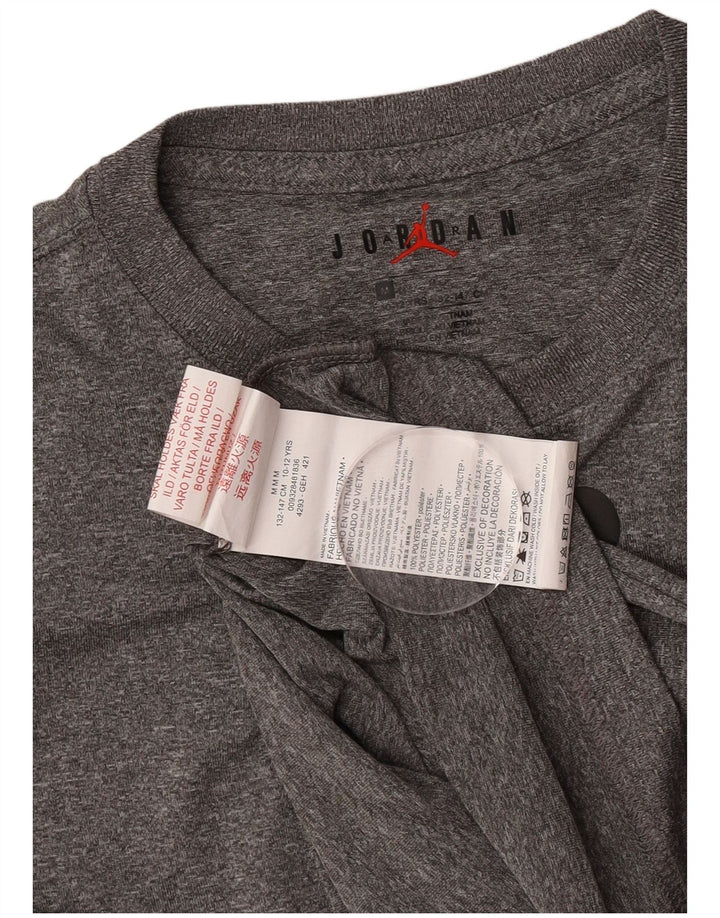 Jordan Boys Dri Fit grafisk T-shirt Top 10-11 år Medium Grå Flecked