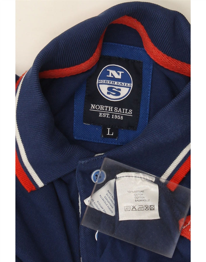 North Sails Herre grafisk poloshirt Stor marineblå bomuld