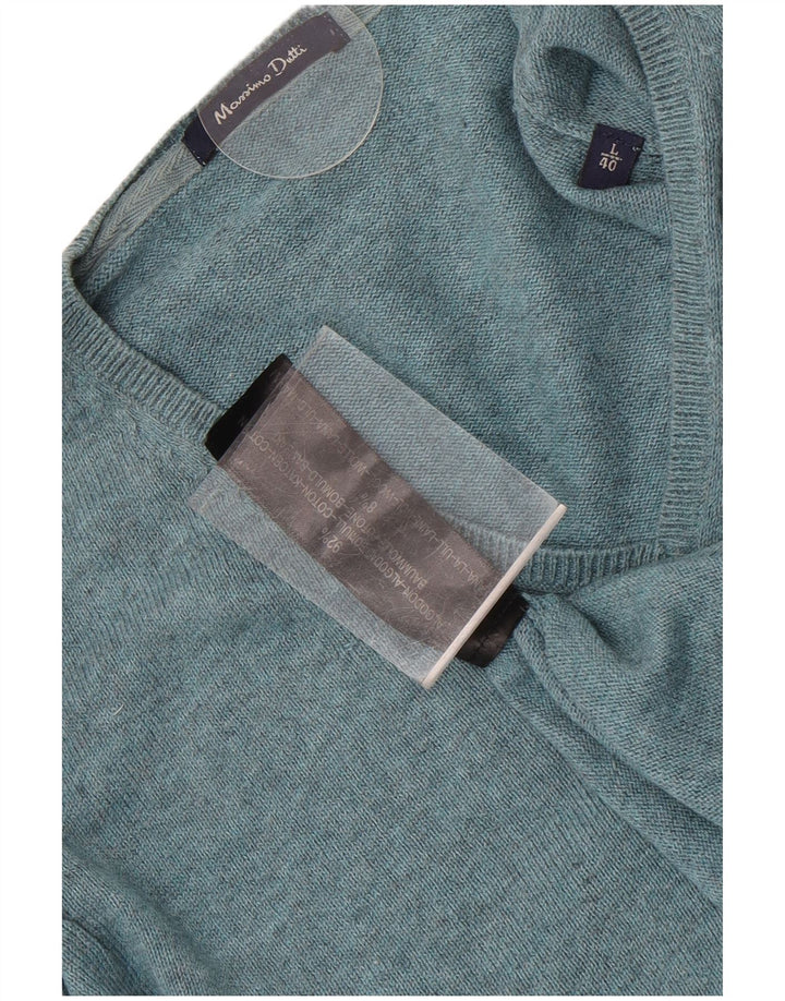 Massimo Dutti Herre V-hals sweater Stor Blå Bomuld