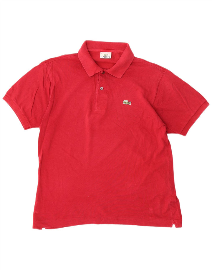 LACOSTE Mens Polo Shirt Size 4 Medium Red Cotton
