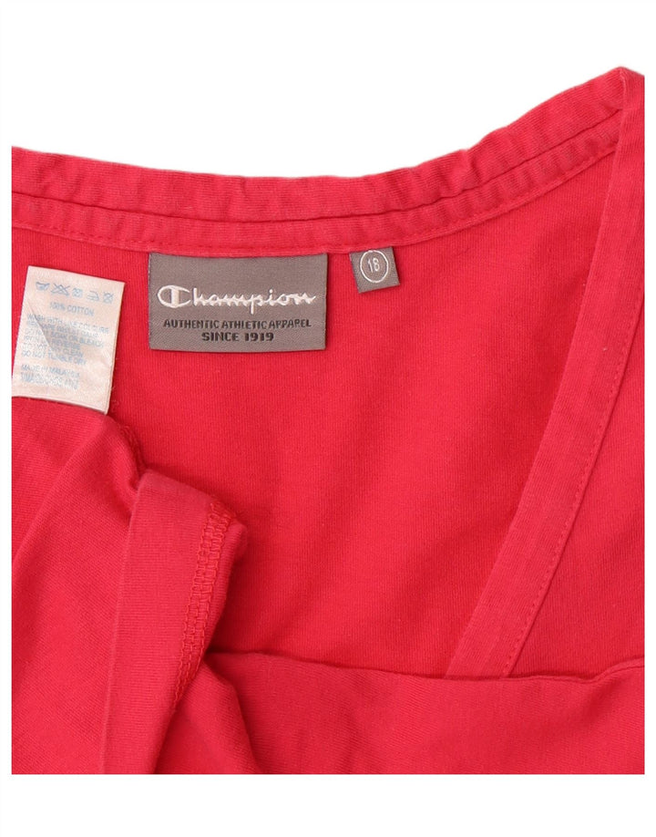 CHAMPION Womens T-Shirt Top US 18 2XL Red Cotton Vintage Champion and Second-Hand Champion from Messina Hembry 