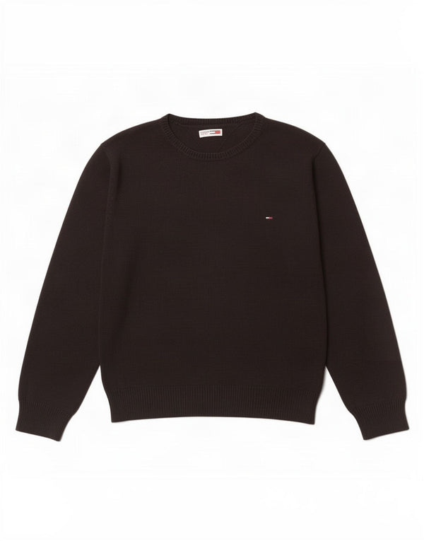 Tommy Hilfiger Herre Crew Neck Jumper Sweater Stor Sort Bomuld