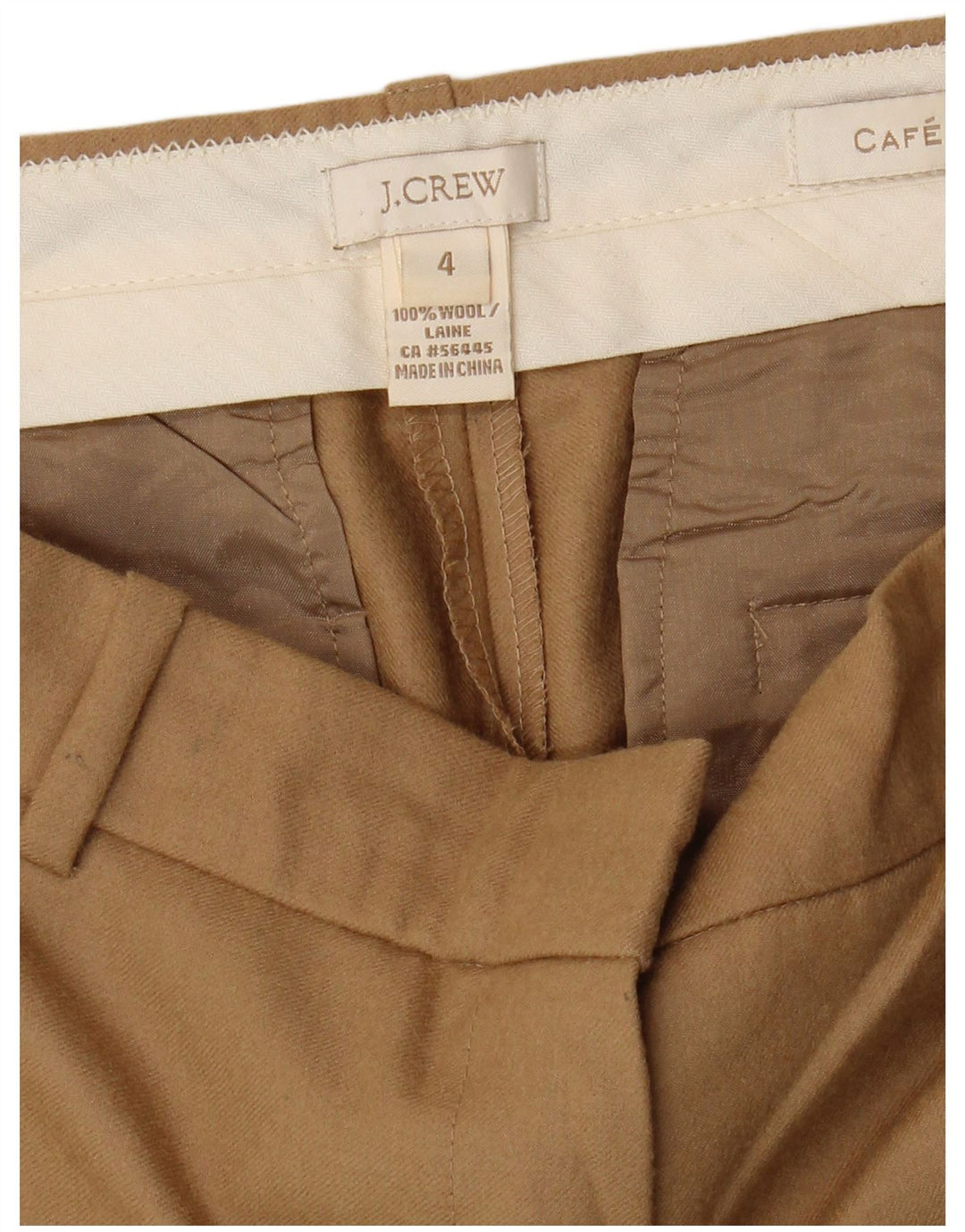 J. CREW Lige Capri-bukser til kvinder US 4 Small W30 L26 Beige Uld