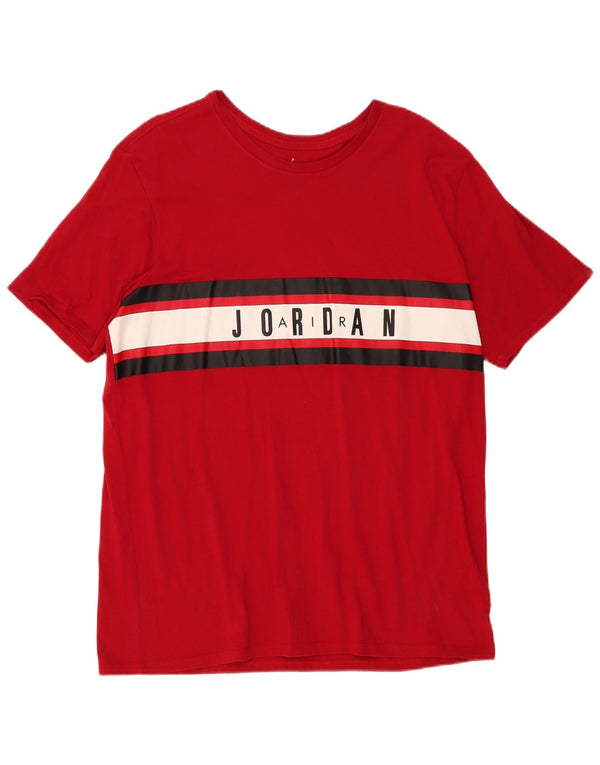 Jordan Herre grafisk T-shirt Top XL Rød Colourblock Bomuld
