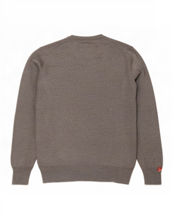 Superdry Herre V-hals sweater Stor grå bomuld