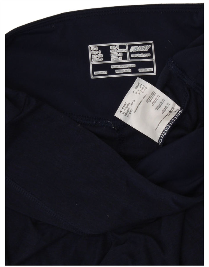NEW BALANCE Womens Leggings UK 8 Small Navy Blue Polyester
