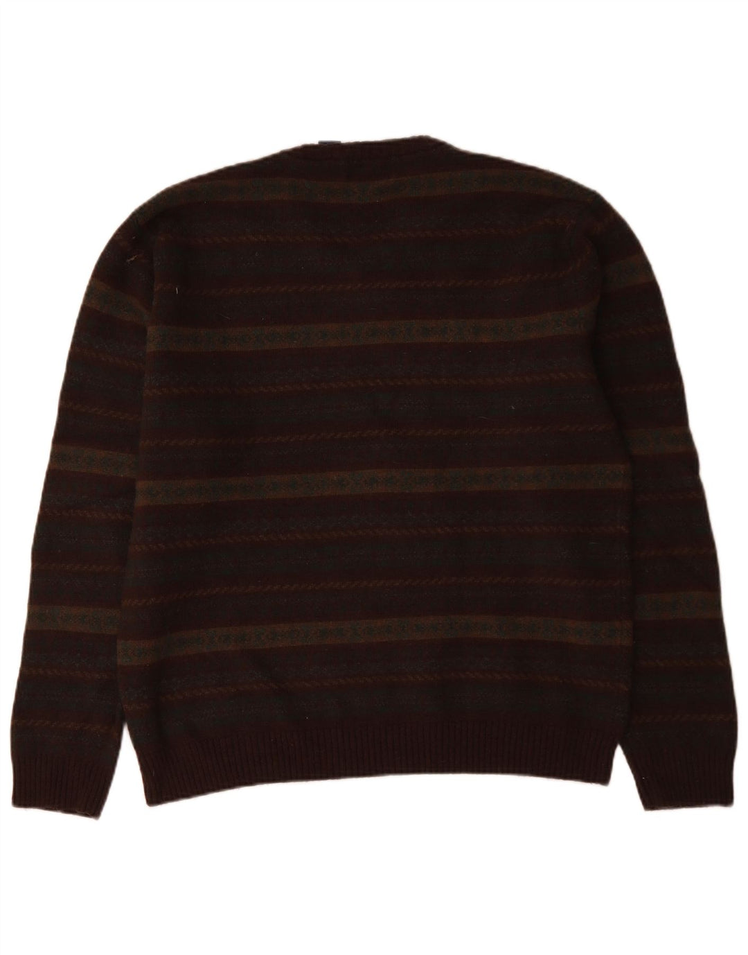Chaps Herre V-hals sweater Stor flerfarvet Fair Isle lammeuld
