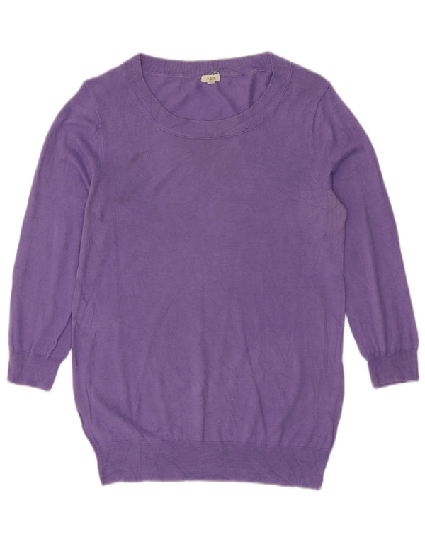 J. Crew Dame Boat Neck Jumper Sweater UK 10 Small Purple Cotton
