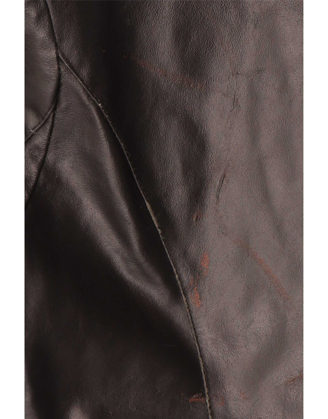 VINTAGE Læderfrakke til kvinder UK 14 Medium Sort Læder
