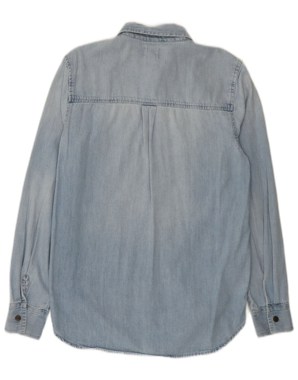 Gap Dame Oversized Denim Shirt UK 6 XS Blue Cotton