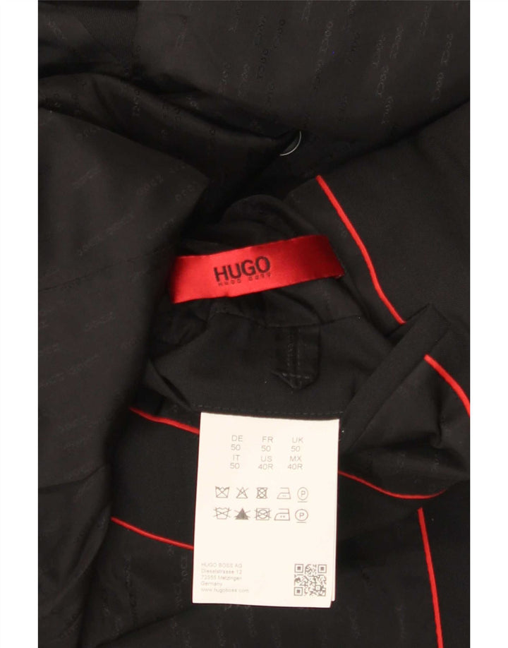 Hugo Boss Herre 2-knaps blazerjakke EU 50 Stor sort uld