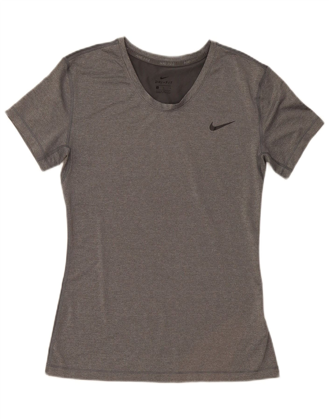 Nike Dame Dri Fit T-Shirt Top UK 14 Stor Grå Polyester