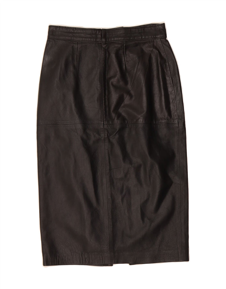 VINTAGE Womens High Waist Leather Skirt IT 42 Medium W26 Black Vintage Vintage and Second-Hand Vintage from Messina Hembry 