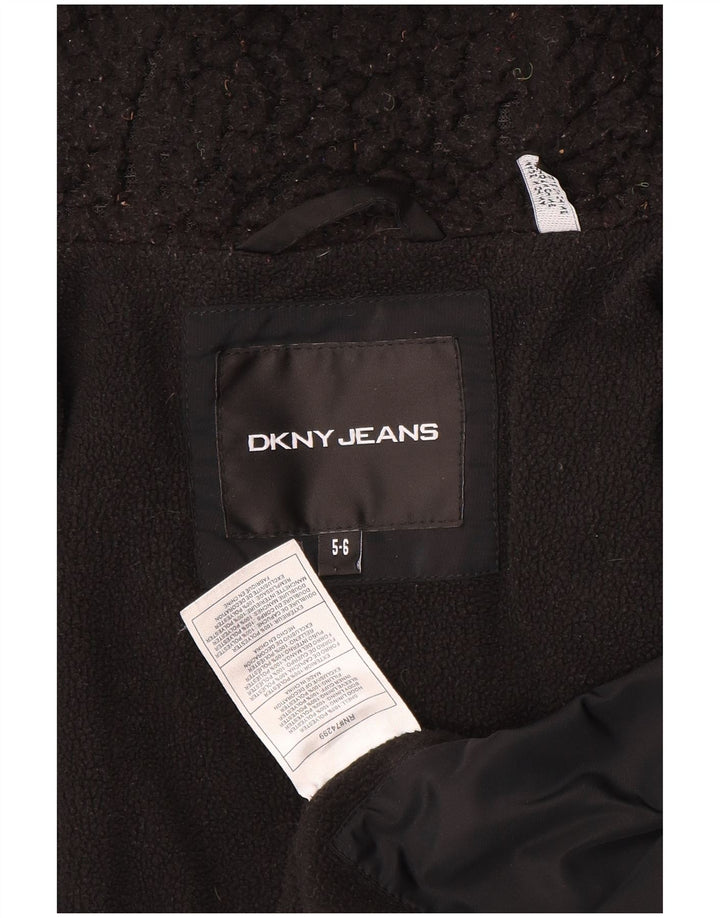 Dkny Boys Grafisk hættepolstret jakke 5-6 år sort polyester