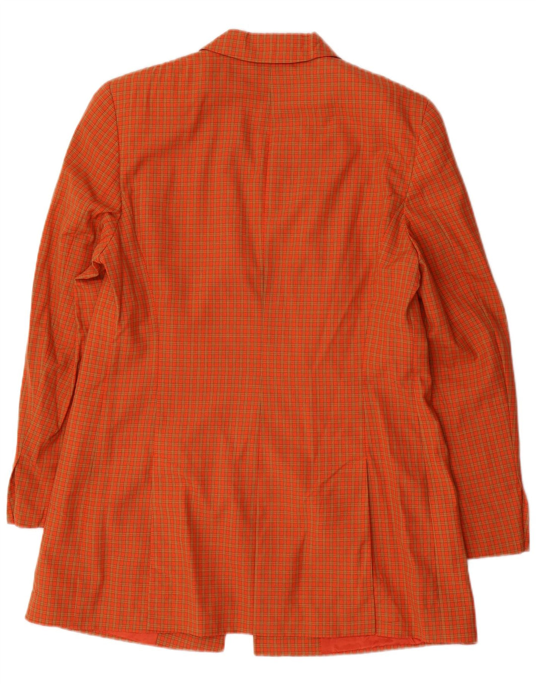 JOOP Dame Longline 4-knaps blazerjakke EU 42 Stor orange ternet uld