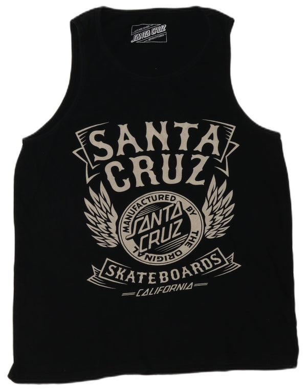 Santa Cruz Mens Graphic Vest Top Medium Black Cotton