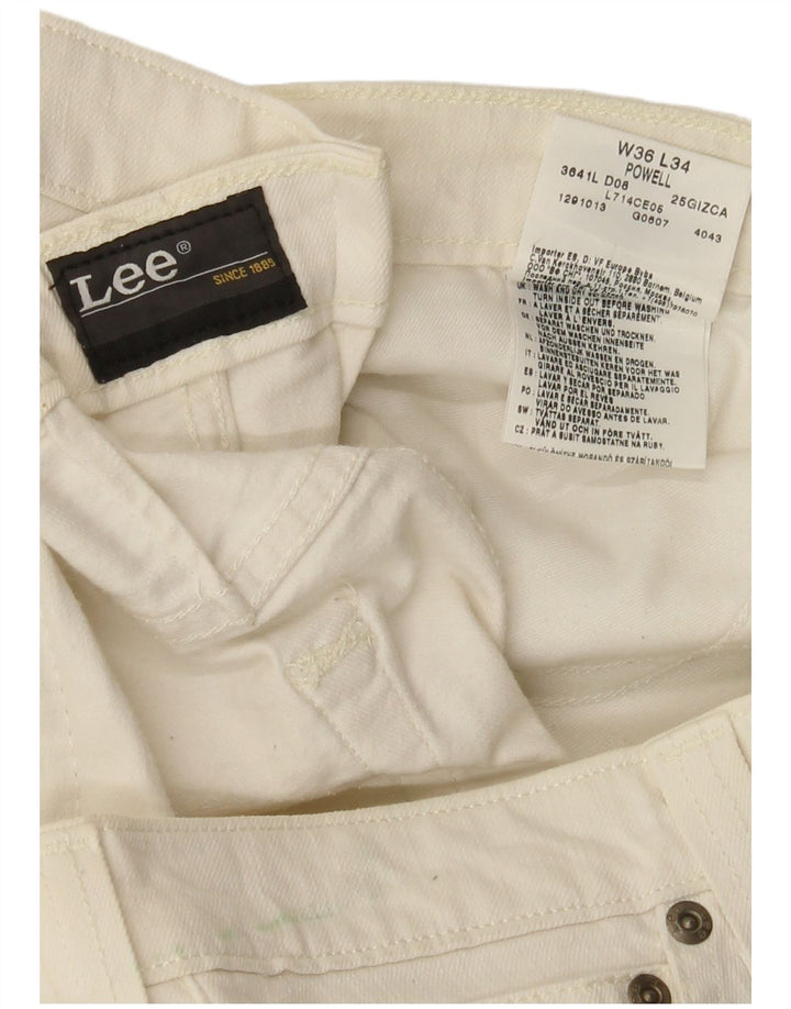 Lee Dame Powell Jeans W36 L33 Hvid Bomuld