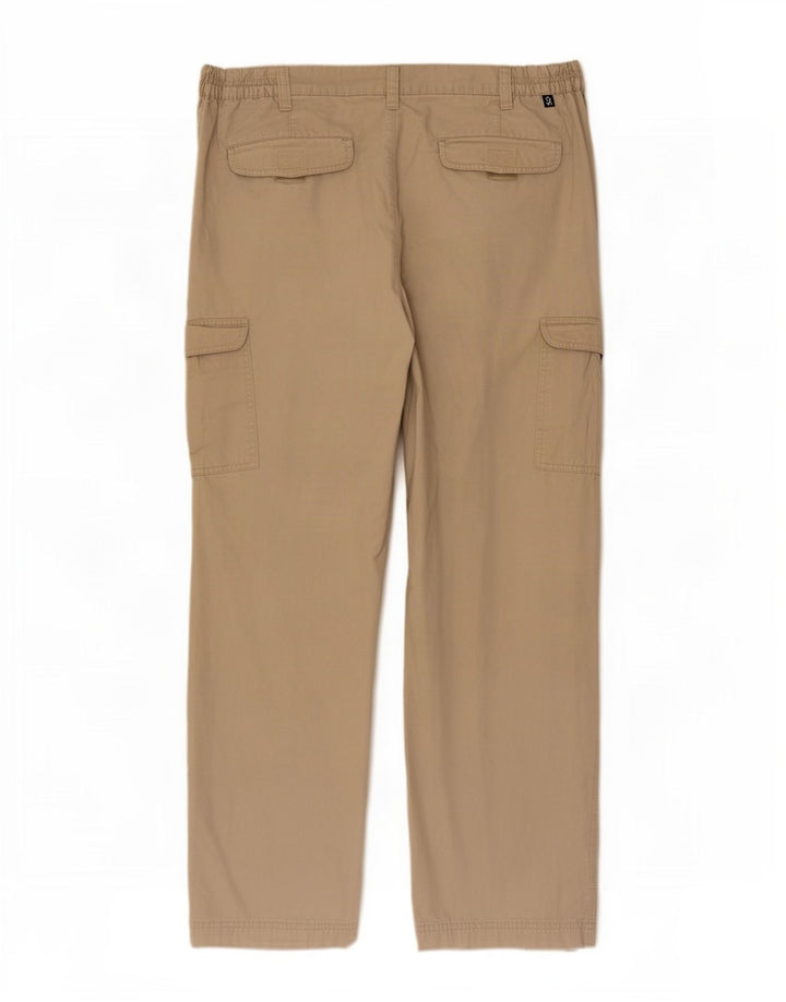 Farah Straight Cargo bukser til mænd W34 L31 Beige bomuld