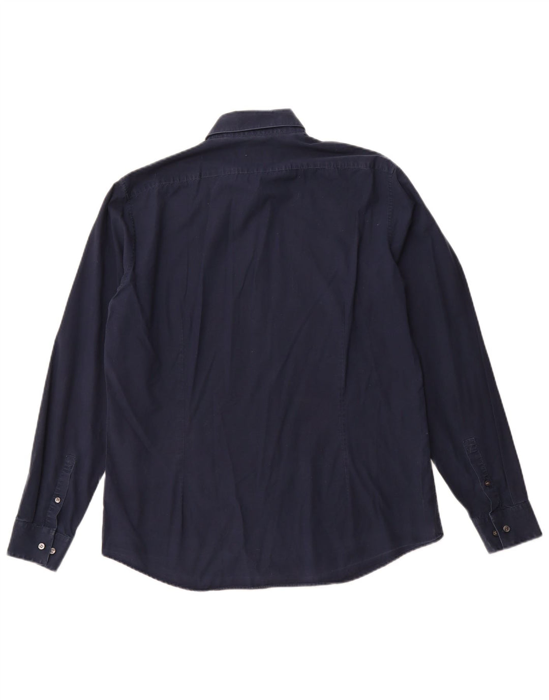 CALVIN KLEIN Herre Slim Fit skjorte str. 16 1/2 Large Marineblå Bomuld