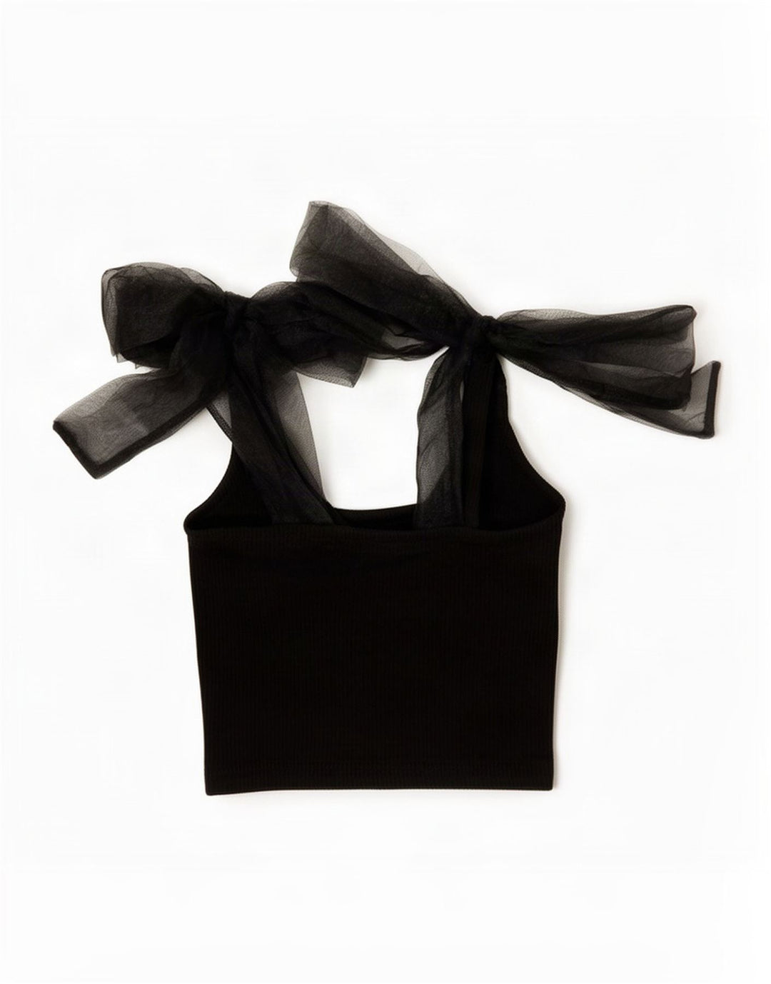Zara Dame Crop Cami Top UK 12 Medium Sort Bomuld