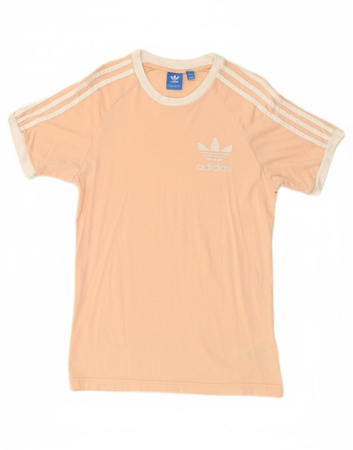 ADIDAS Mens Graphic T-Shirt Top Small Pink Cotton