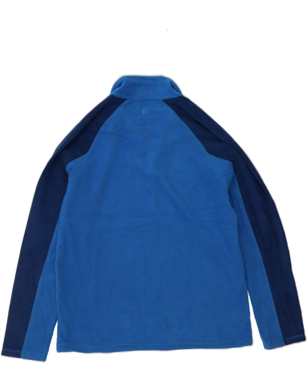 MOUNTAIN WAREHOUSE Mens Zip Neck Fleece Jumper Medium Blue Colourblock Vintage Mountain Warehouse and Second-Hand Mountain Warehouse from Messina Hembry 