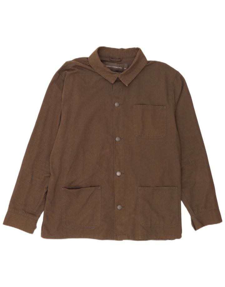 French Connection Herre Overshirt Shirt 2XL Khaki Cotton