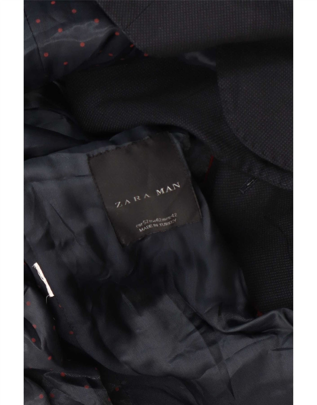 Zara Herre 2-knaps blazerjakke EU 52 Large Navy Blue