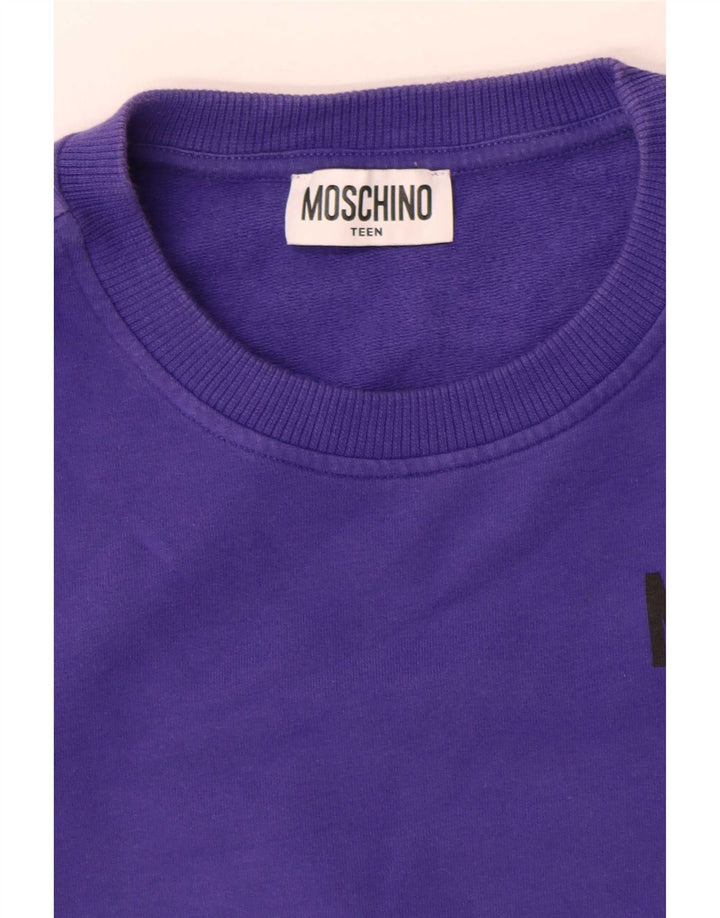 Moschino Boys Grafisk Sweatshirt Jumper 13-14 år Lilla