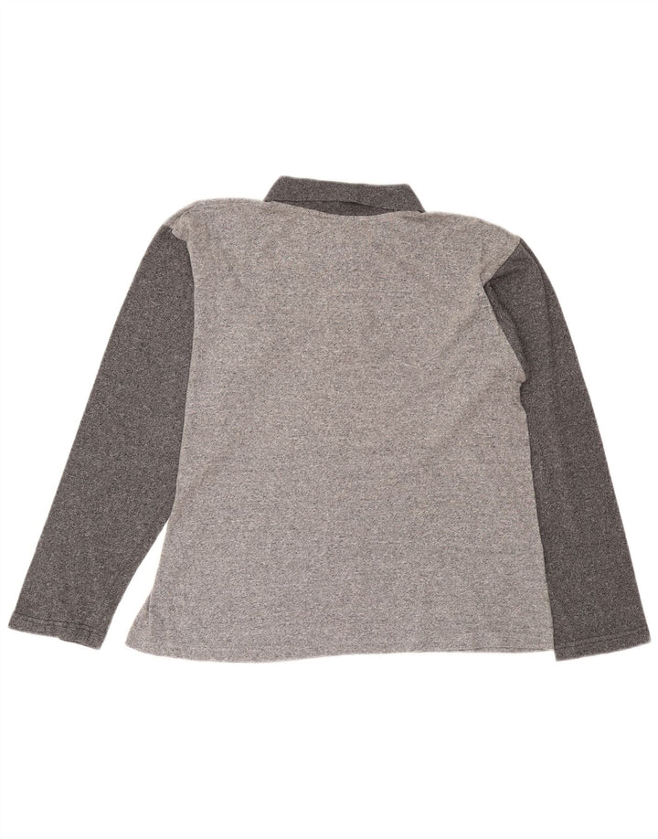 Champion Langærmet Polo Shirt til mænd Stor grå farveblok