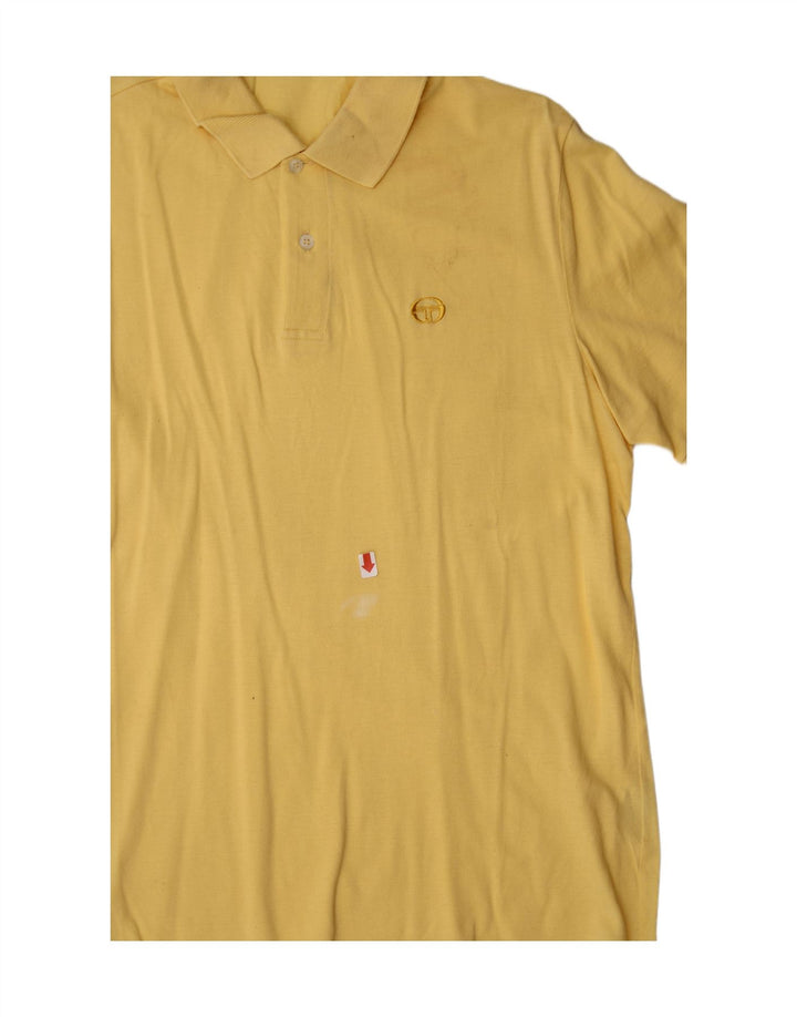 SERGIO TACCHINI Mens Polo Shirt Medium Yellow Cotton Vintage Sergio Tacchini and Second-Hand Sergio Tacchini from Messina Hembry 