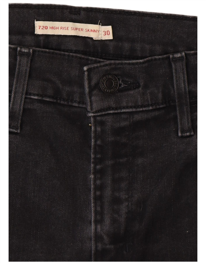 LEVI'S Dame 720 High Rise Super Skinny Jeans W30 L27 Grå Bomuld