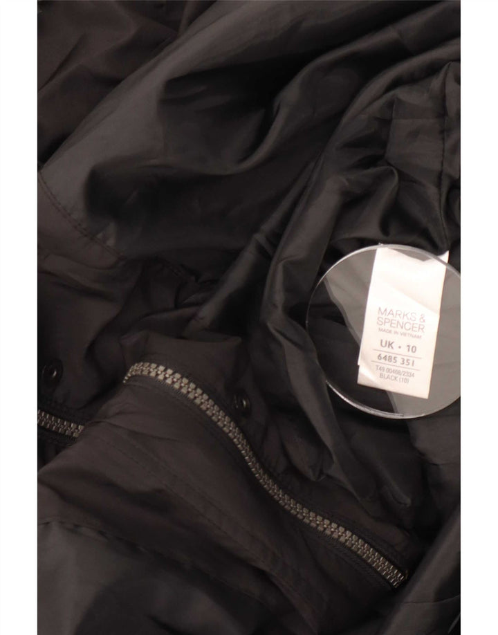 Marks & Spencer Dame Oversized Parka Jacket UK 10 Small Black Polyester