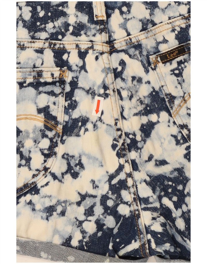 Lee Womens Denim Hot Pants W28 Medium Navy Blue Tie Dye Bomuld