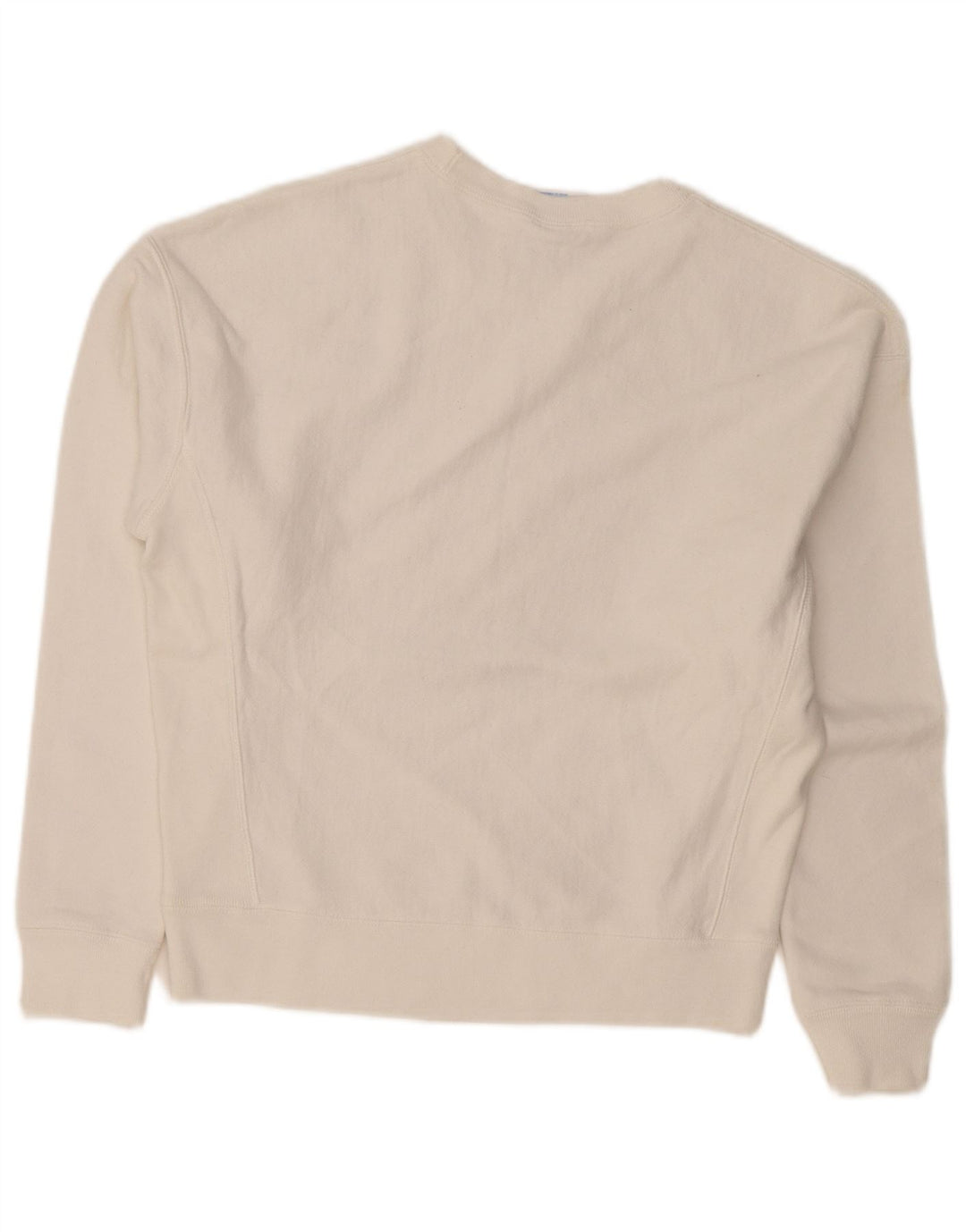 Champion Dame Sweatshirt Jumper UK 14 Medium Hvid Bomuld
