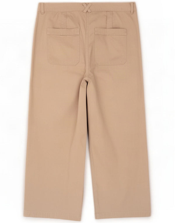 White Stuff Womens Brede Ben Cropped Trousers UK 14 Large W32 L25 Beige