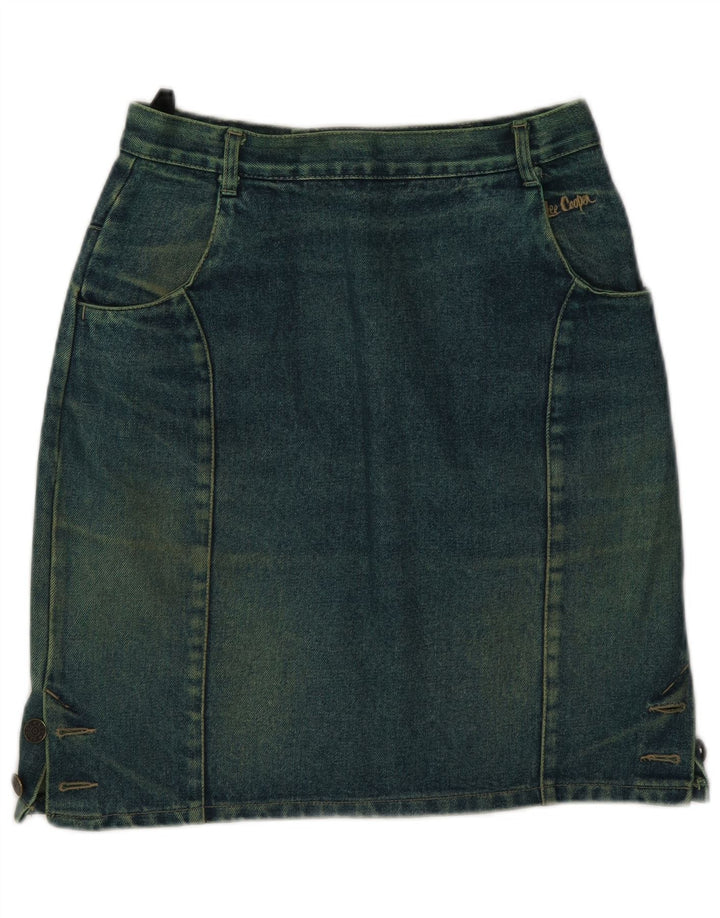Lee Cooper Dame Denim Nederdel IT 42 Medium W26 Grøn Bomuld