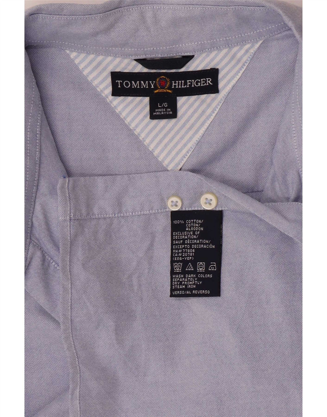 Tommy Hilfiger Herre Regular Fit skjorte Stor blå bomuld