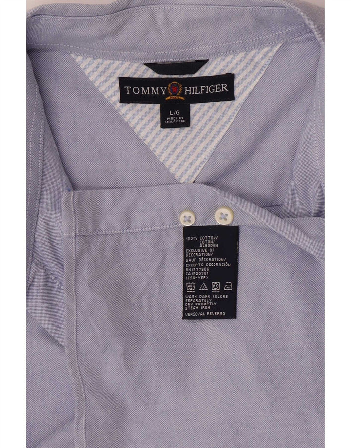 Tommy Hilfiger Herre Regular Fit skjorte Stor blå bomuld